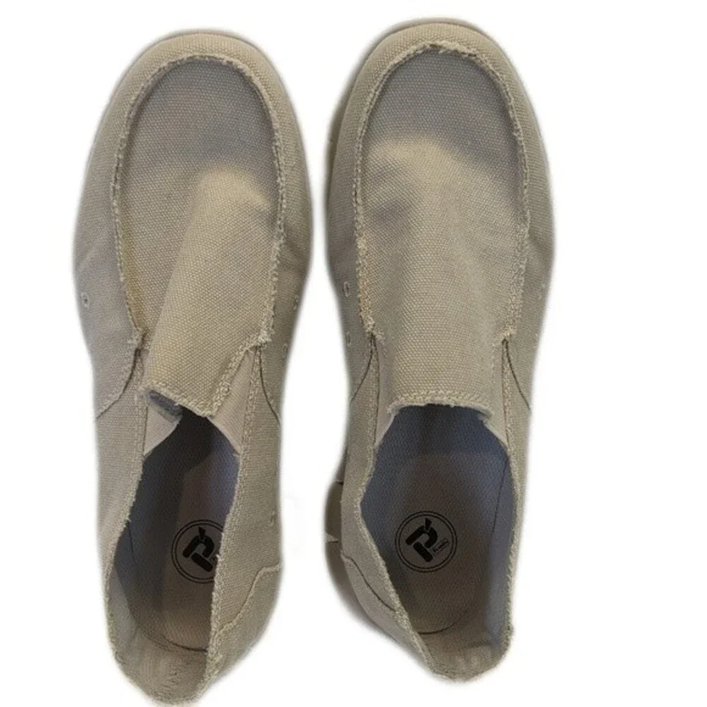 Propet men's slip-on sneakers loafers lightweight khaki tan gray/beige - 9